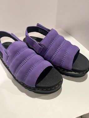 Dr. Martens Kole Suede Sandals in the Twilight Purple Size W7
